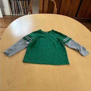 Hanna Anderson Double Sleeved Green and Grey Jersey
